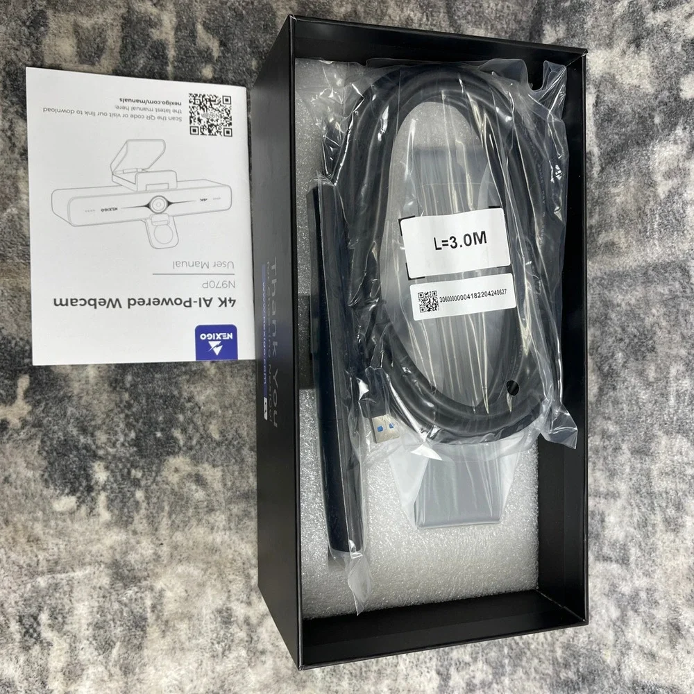 NexiGo N970P 4K AI Webcam AI-Powered ePTZ 10X Digital Remote Zoom New Open Box